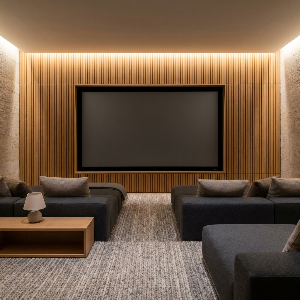 Concept render of a media room and pocket cinema